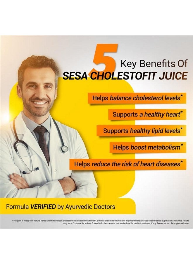 Sesa Sesa Ayurvedic CholestoFIT Juice 1L With Lemon, Honey, Garlic, Ginger & Apple Cider Vinegar Supports Healthy Heart & Cholesterol Balance 100% Ayurvedic & Sugar-Free - Image 4