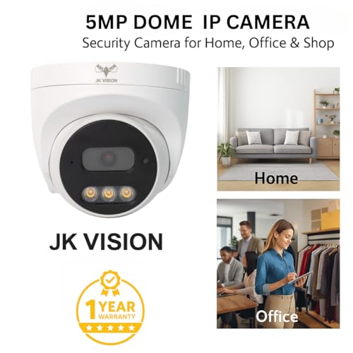 JK Vision 5MP 3 Dome IP Camera Combo with 3 Powerful LED, Night Vision, Built in Audio, 30M Range, 1 Year Warranty - Image 2