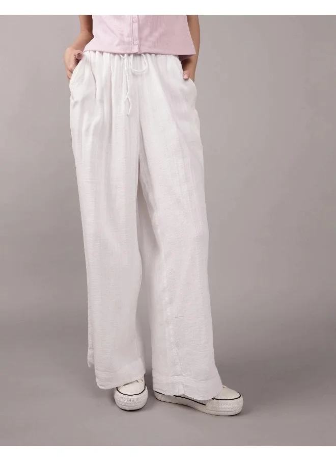 American Eagle AE High-Waisted Wide-Leg Gauze Pant