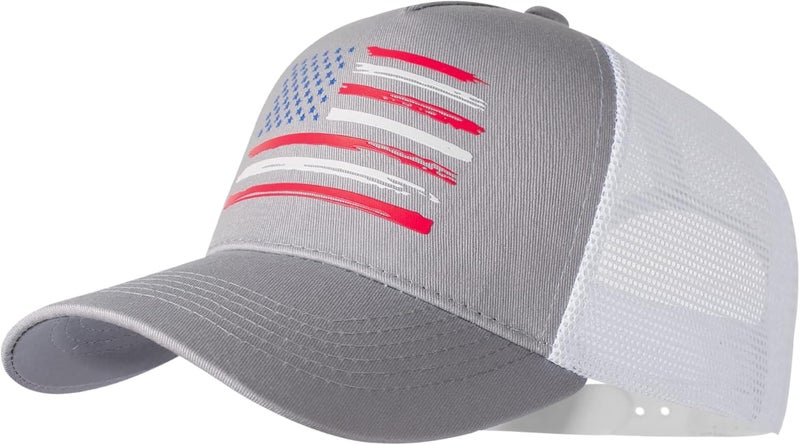 VIONLAN Baseball Cap American Flag Trucker Hat for Men Women 3D Embossed Logo Adjustable Outdoor Mesh Snapback Hat - Image 1
