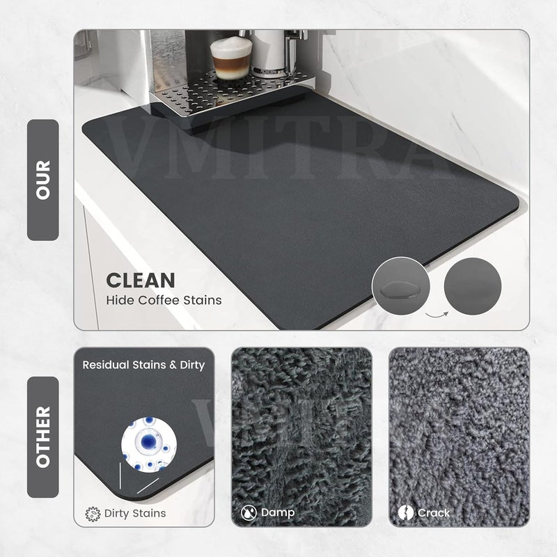 VMITRA Kitchen Utensil Dish Drying Mat | Quick Dry Water Absorbent mat | Placemat for Dish Drying with Non-Slip Rubber Backed | Super Draining Mat for Kitchen (1) - Image 3