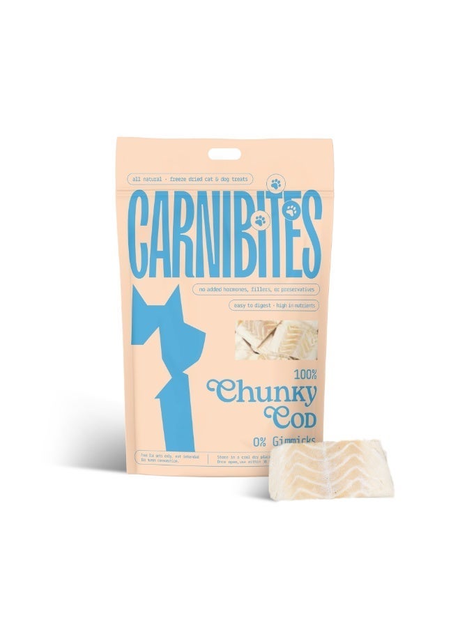 Carnibites Chunky Cod Freeze-Dried Treats for Cats & Dogs – Single-Ingredient, High-Protein Natural Snack - Image 1