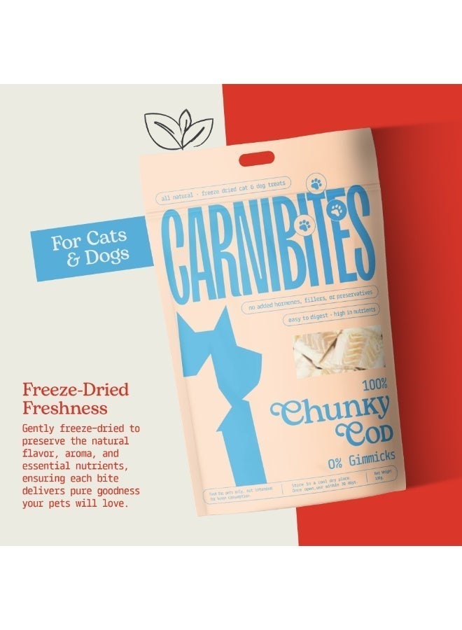 Carnibites Chunky Cod Freeze-Dried Treats for Cats & Dogs – Single-Ingredient, High-Protein Natural Snack - Image 3