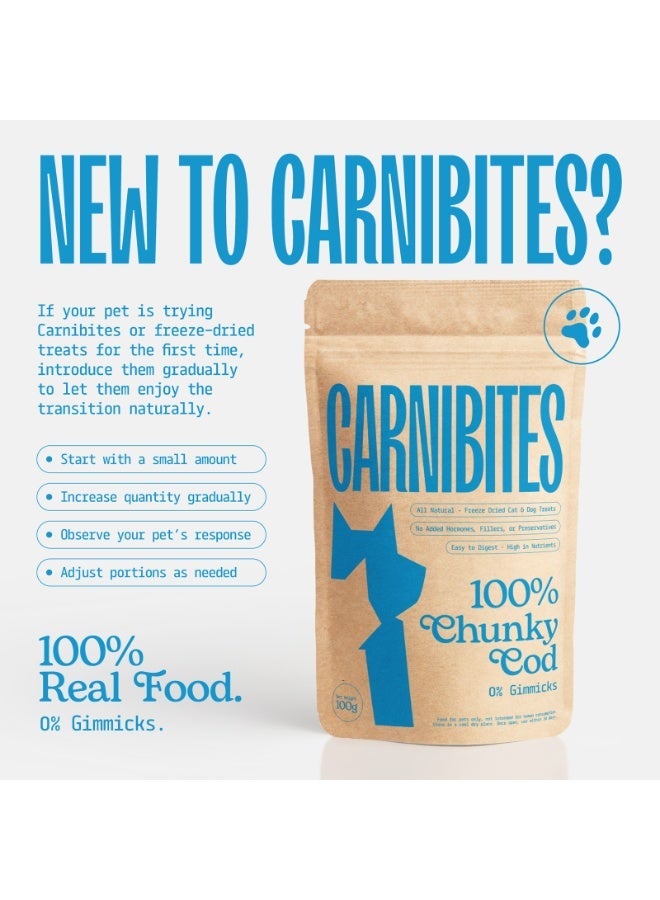 Carnibites Chunky Cod Freeze-Dried Treats for Cats & Dogs – Single-Ingredient, High-Protein Natural Snack - Image 5