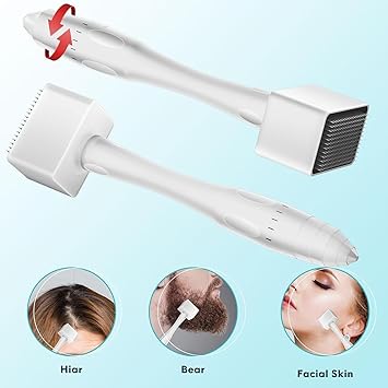 SUCTION Derma Stamp Derma Stamp Hair Growth Men Derma Pen Professional Microneedling Stamp Derma Manual Pen for Face Body Hair Beard Growth Skin Care Home Micro Needling100 Needles 03mm - Image 5