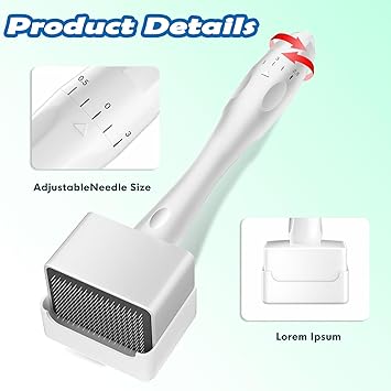SUCTION Derma Stamp Derma Stamp Hair Growth Men Derma Pen Professional Microneedling Stamp Derma Manual Pen for Face Body Hair Beard Growth Skin Care Home Micro Needling100 Needles 03mm - Image 3