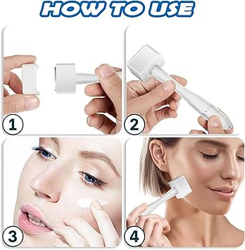 SUCTION Derma Stamp Derma Stamp Hair Growth Men Derma Pen Professional Microneedling Stamp Derma Manual Pen for Face Body Hair Beard Growth Skin Care Home Micro Needling100 Needles 03mm - Image 4