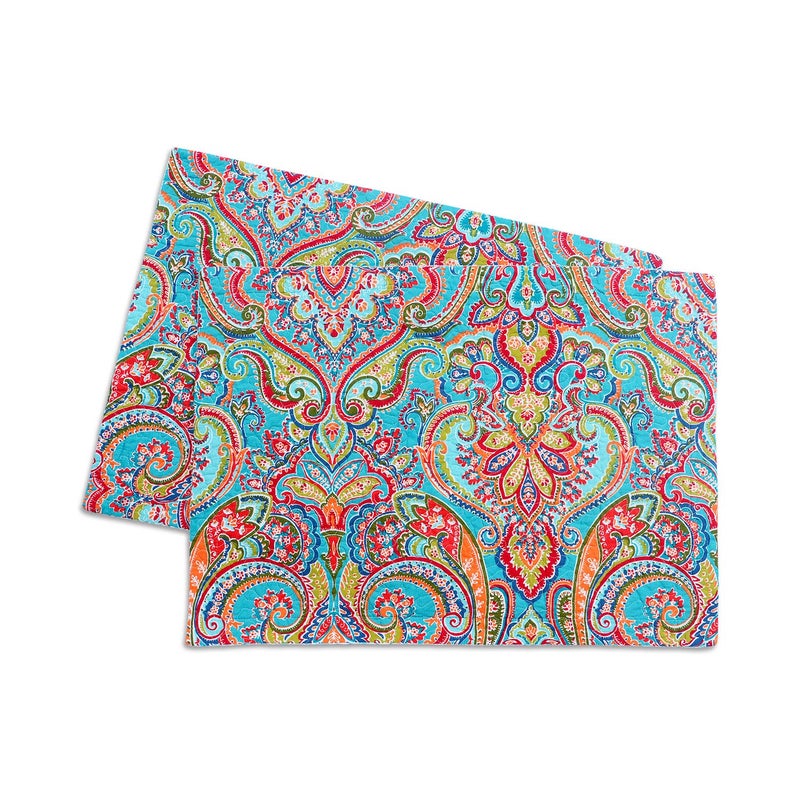 NEWLAKE Quilted Cotton Bed PillowcasesEuropean Gorgeous Floral Pattern 2 Pieces 20x36 Inch