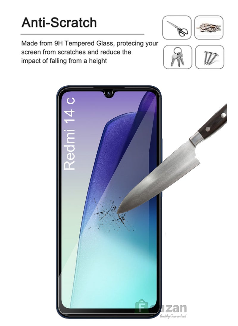 Generic - Redmi 14 c - Tempered Glass Screen Protector - Delicate Touch , Higher Transparency , Easy to Install ,Anti-scratch and Bubble-free Screen Protector - Clear - Image 1