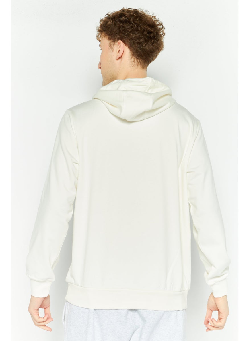 SKECHERS Men Sportswear Fit Long Sleeve Outdoor Hooded Sweatshirt, Off White  - Image 4
