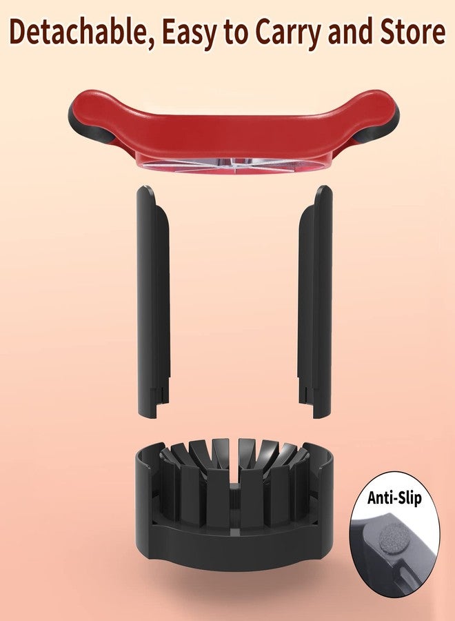 OOKUU Large Apple Slicer Corer with Base, 8-Blade Heavy Duty Stainless Steel Cutter, Upgraded Design Slices All the Way Through, Ultra-Sharp Fruit Wedger - Image 4