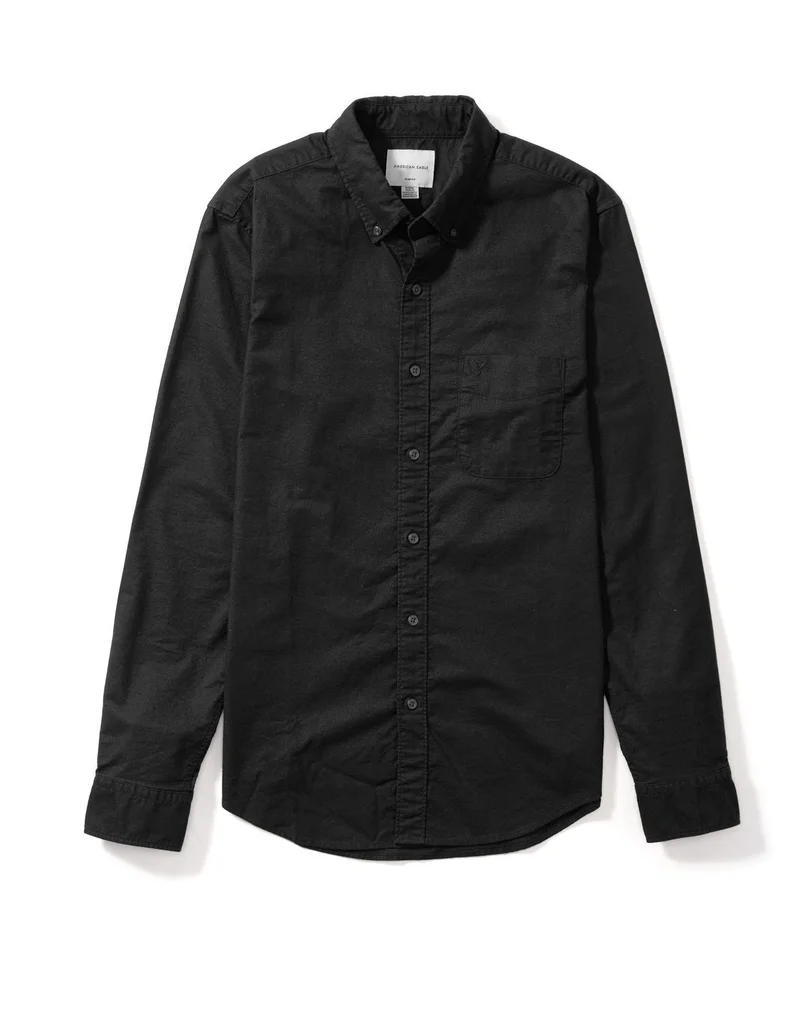 American Eagle  AE Slim Fit Flex Oxford Button-Up Shirt for Men | Best Price UAE