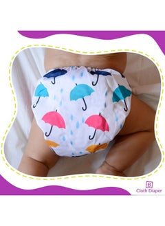 BEMBIKA Cloth Diapers With Double Gussets For Babieswashable Reusable Cloth Diaper With Double Gussets Ll Sizes Adjustable With 5 Layer Bamboo Charcoal Insert (Umbrella Doddle)  - Image 4