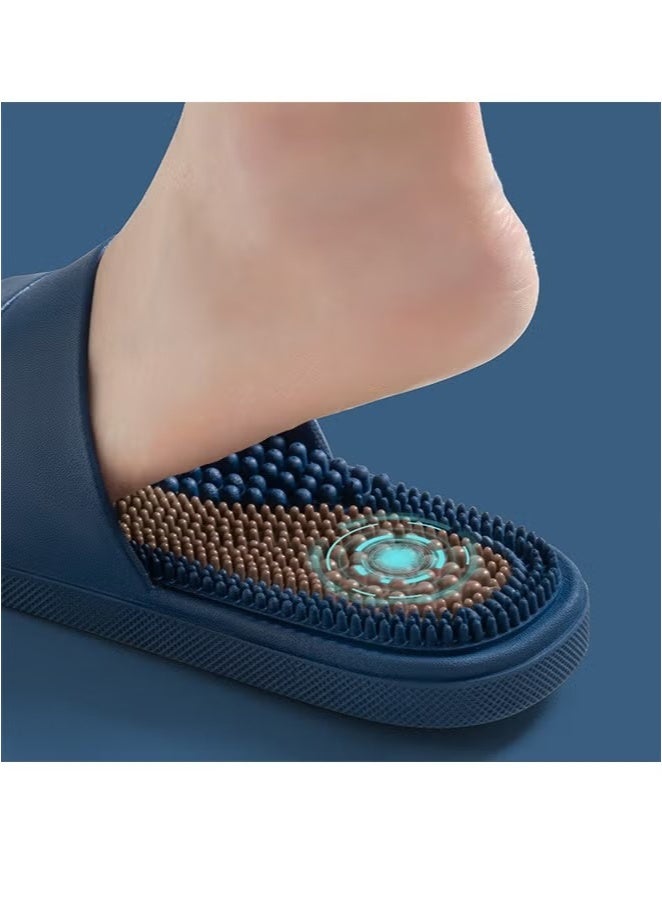 LIVQORA Men's Plantar Fasciitis Massage Slippers – Non-Slip Acupressure Sandals for Foot Pain Relief, Stress Reduction, Bath & Daily Use - Image 2