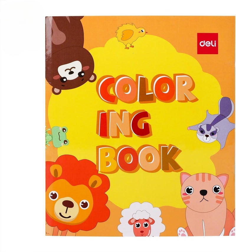 Deli EN043 12-Sheets Coloring Book - Assorted Designs, 210 x 180 mm - Image 1