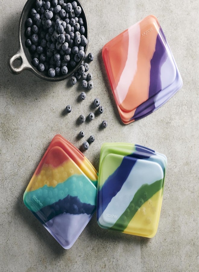 ستاشر أكياس تخزين طعام سيليكون ممتازة قابلة لإعادة الاستخدام من ستاشر، عبوة من 3 أكياس، من أرتيفيزم، أكياس متعددة الاستخدامات لتخزين الطعام، حقيبة غداء، حاويات سفر، خالية من مادة BPA، مانعة للتسرب، آمنة للغسل في غسالة الصحون، صديقة للبيئة - Image 2