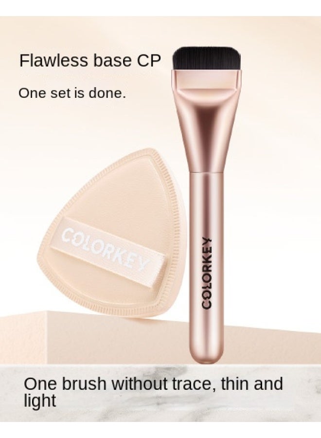 COLORKEY Flawless Base Makeup Duo】flat Top Foundation Brush With Precision Edge For Streak-free, No-waste, Quick Application And Long-lasting Wear - Image 2