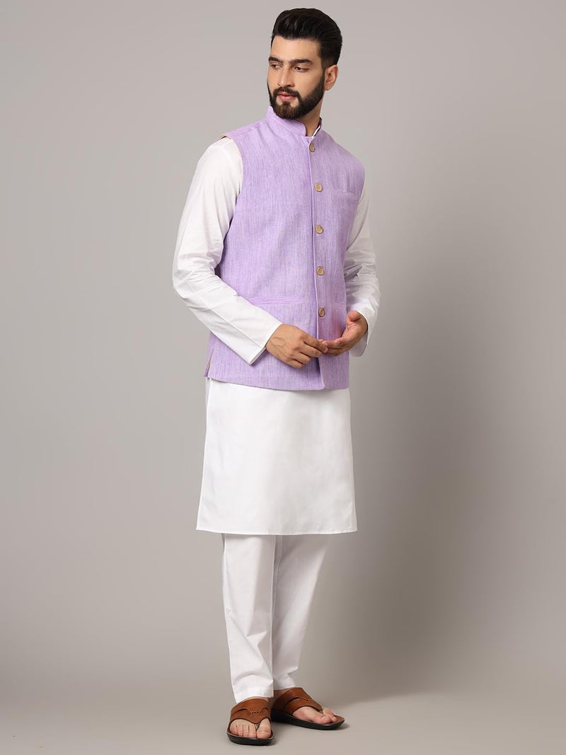LATEST CHIKAN Men's Nehru Jacket/Waistcoat Sophisticated Ethnic Wear - SARRI-LJ-PR-46 - Image 3