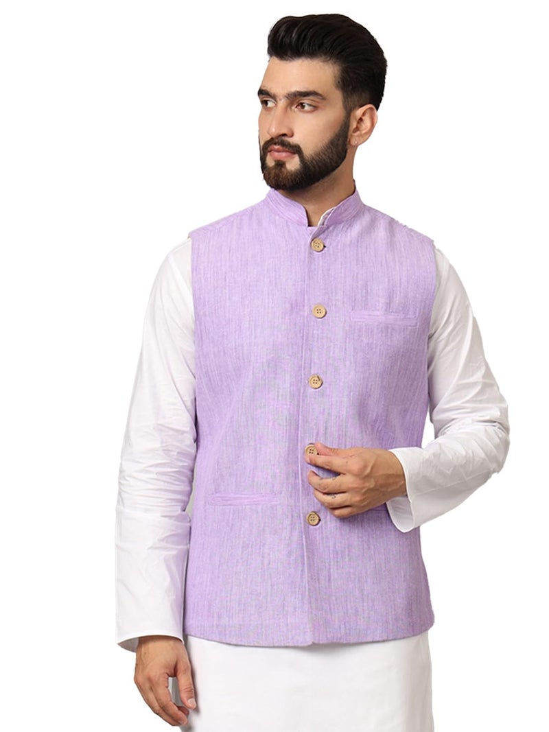 LATEST CHIKAN Men's Nehru Jacket/Waistcoat Sophisticated Ethnic Wear - SARRI-LJ-PR-46 - Image 1