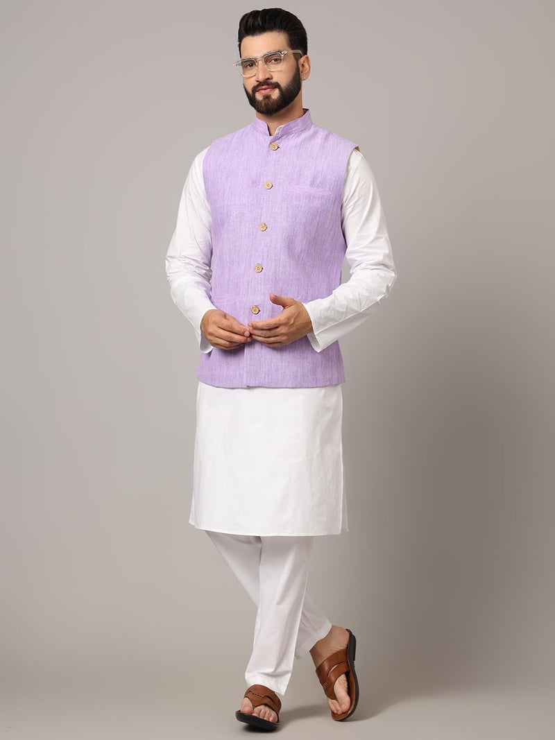 LATEST CHIKAN Men's Nehru Jacket/Waistcoat Sophisticated Ethnic Wear - SARRI-LJ-PR-46 - Image 2