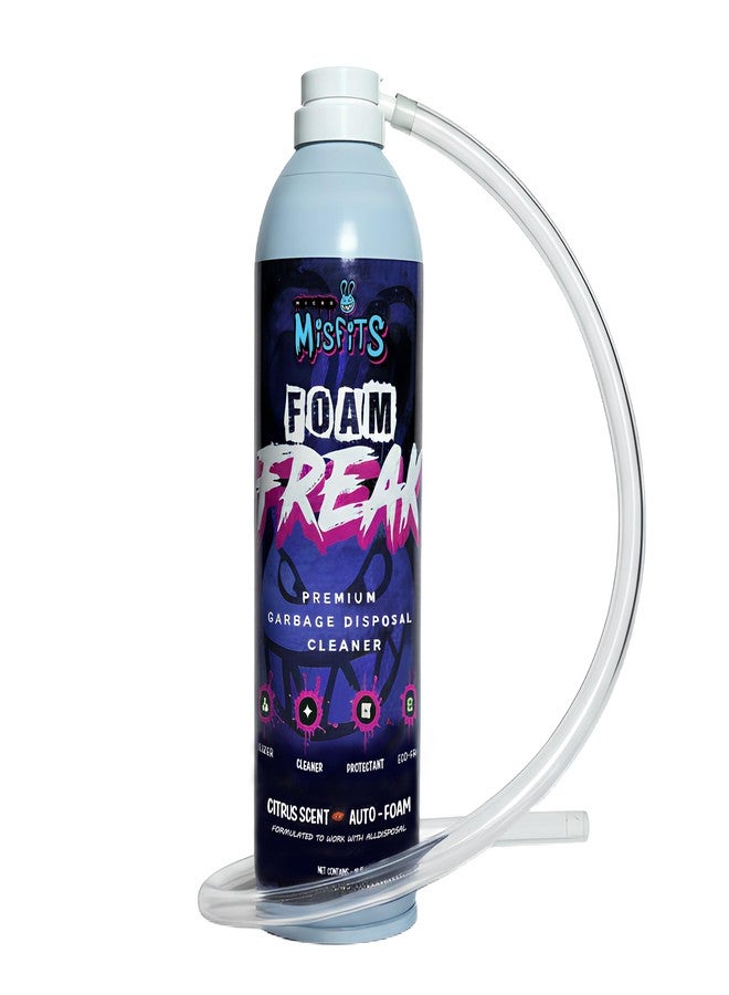 Micro Misfits Foaming Garbage Disposal Cleaner with 24-Inch Hose | Deep Reach Drain Cleaner & Deodorizer | Odor Eliminator for Kitchen Drains & Disposals | Heavy-Duty Foaming Action | 1-Year Supply Per Can - Image 1