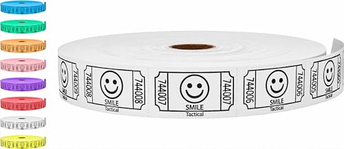 Tacticai 2000 Raffle Tickets, Smile, White (1 of 8 Colors), Single Roll, Ticket for Events, Entry, Class Reward, Fundraiser & Prizes - Image 4