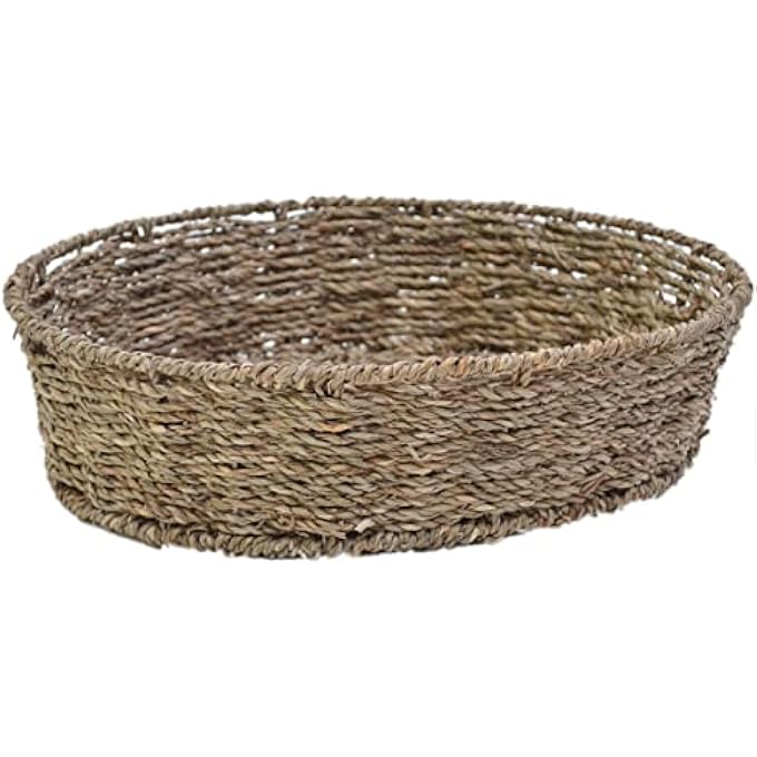 rayihni Floral Lace Oval Baker With Banana Grass Woven Basket  Blue  Oven Microwave Freezer Refridgerator Safe Ceramic Hand Painted Bakeware For Baking Serving Kitchen Cooking Gift - Image 5