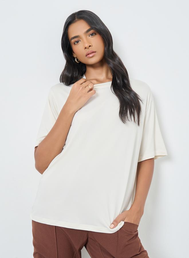 Take Two Women Cream Oversized T-Shirt - Image 3