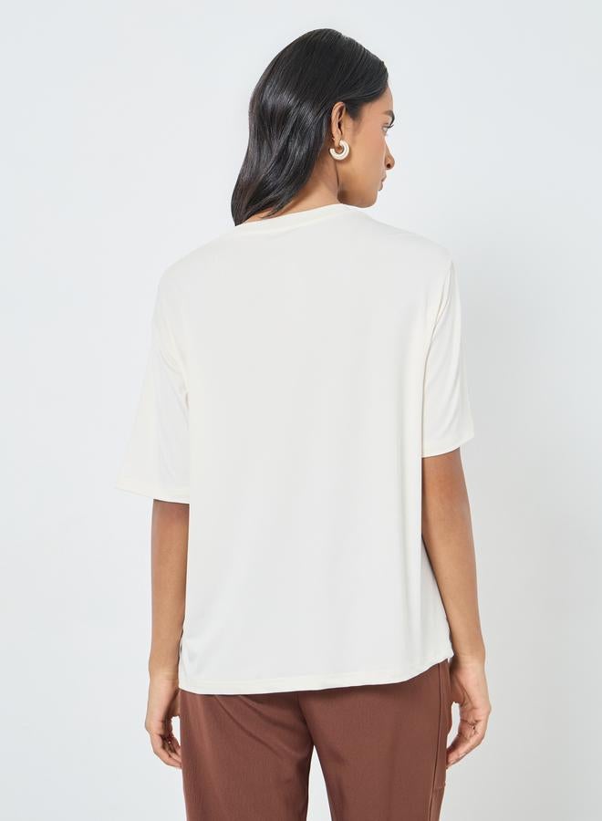 Take Two Women Cream Oversized T-Shirt - Image 5