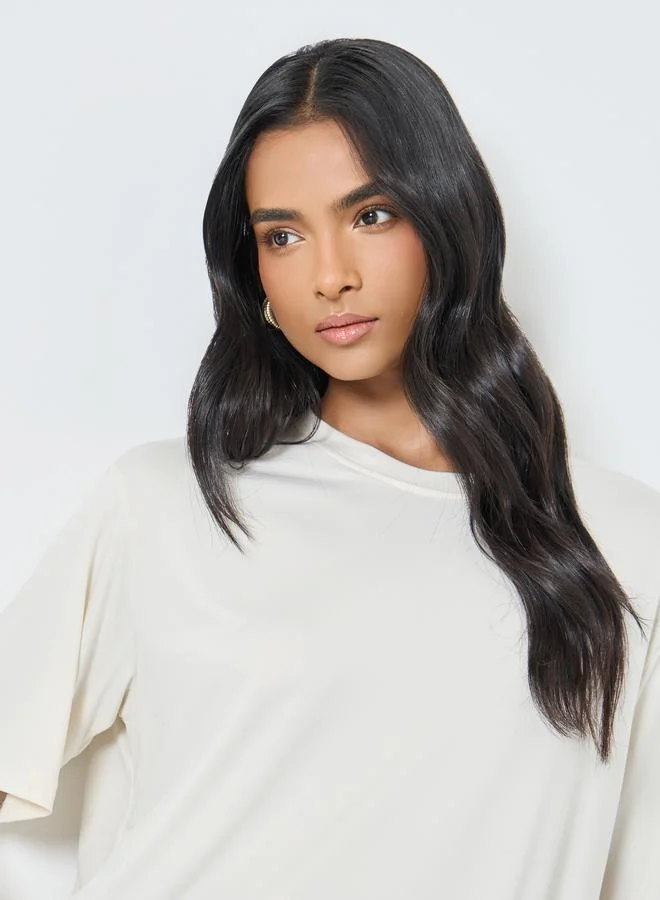 Take Two Take Two Women Cream Oversized T-Shirt