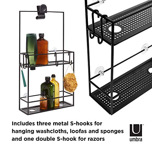 Umbra Cubiko Shower Caddy, Black Metal Shower Caddy Over The Shower Head - Image 4