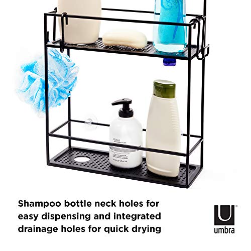 Umbra Cubiko Shower Caddy, Black Metal Shower Caddy Over The Shower Head - Image 5