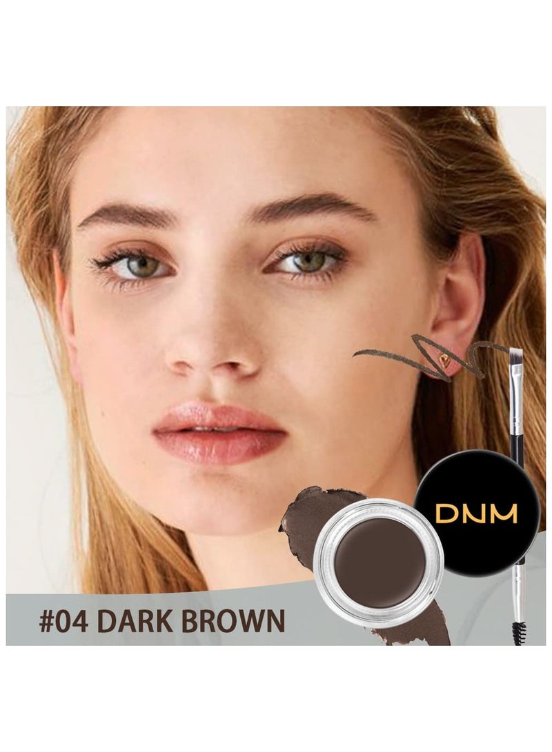 DNM طقم جل حواجب 2 قطع بني داكن مع فرشاة مزدوجة الطرف طقم جل تشكيل الحواجب طويل الأمد مقاوم للماء طلاء حواجب ملون قلم تلوين الحواجب، أسود وبني - Image 2