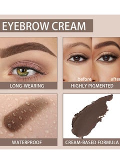 DNM 2Pcs Eyebrow Gel Pomade Dark brown Shaping Kit with Dual-ended Brush Eyebrow Styling Gel Kit Long Lasting Waterproof Colored Eyebrow Gel Paint Pencil Tinting Kit pintura de cejas, BALCK AND BROWN  - Image 3