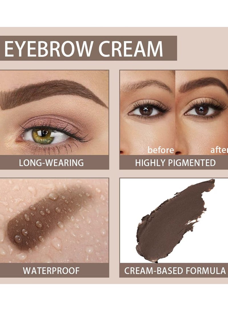 DNM طقم جل حواجب 2 قطع بني داكن مع فرشاة مزدوجة الطرف طقم جل تشكيل الحواجب طويل الأمد مقاوم للماء طلاء حواجب ملون قلم تلوين الحواجب، أسود وبني - Image 3