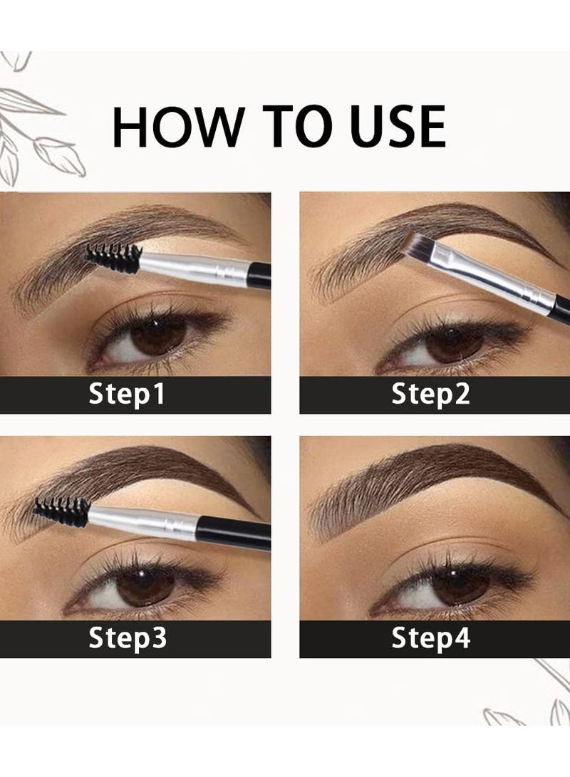 DNM طقم جل حواجب 2 قطع بني داكن مع فرشاة مزدوجة الطرف طقم جل تشكيل الحواجب طويل الأمد مقاوم للماء طلاء حواجب ملون قلم تلوين الحواجب، أسود وبني - Image 5