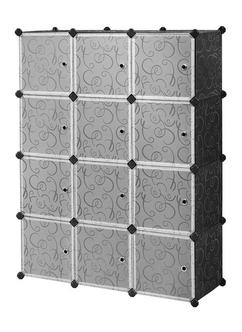 12 Cubes Modular Storage Wardrobe Black