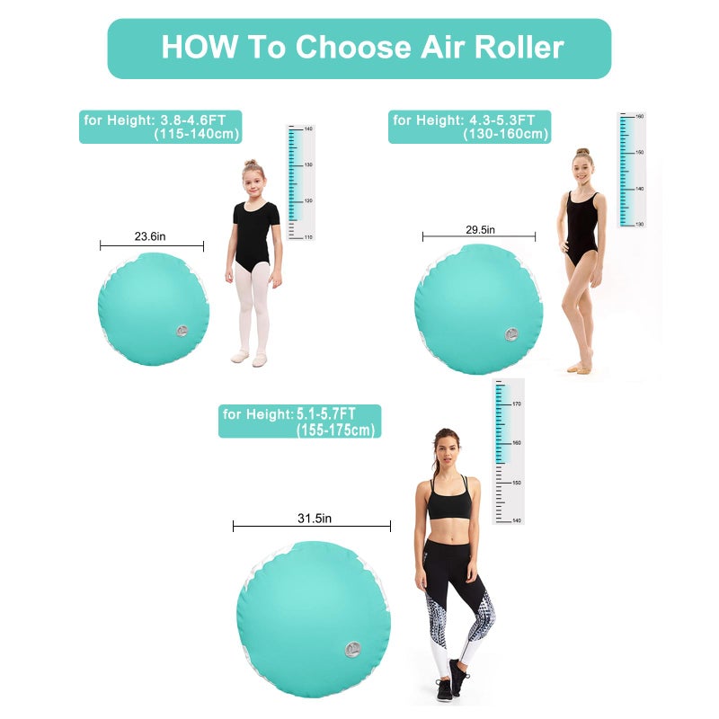 AWSUM Gymnastics Tumbling Equipment Barrel Inflatable Air Roller Thicken Octagon Mat back Handspring Trainer for Cheerleading Training Home Use, Without pump - Image 2