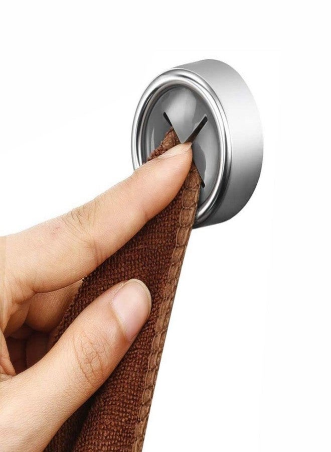 KAEZDD 2 Pcs Round Adhesive Push Towel Hooks for Kitchen, Hand and Dish Towels, Grey - Image 4