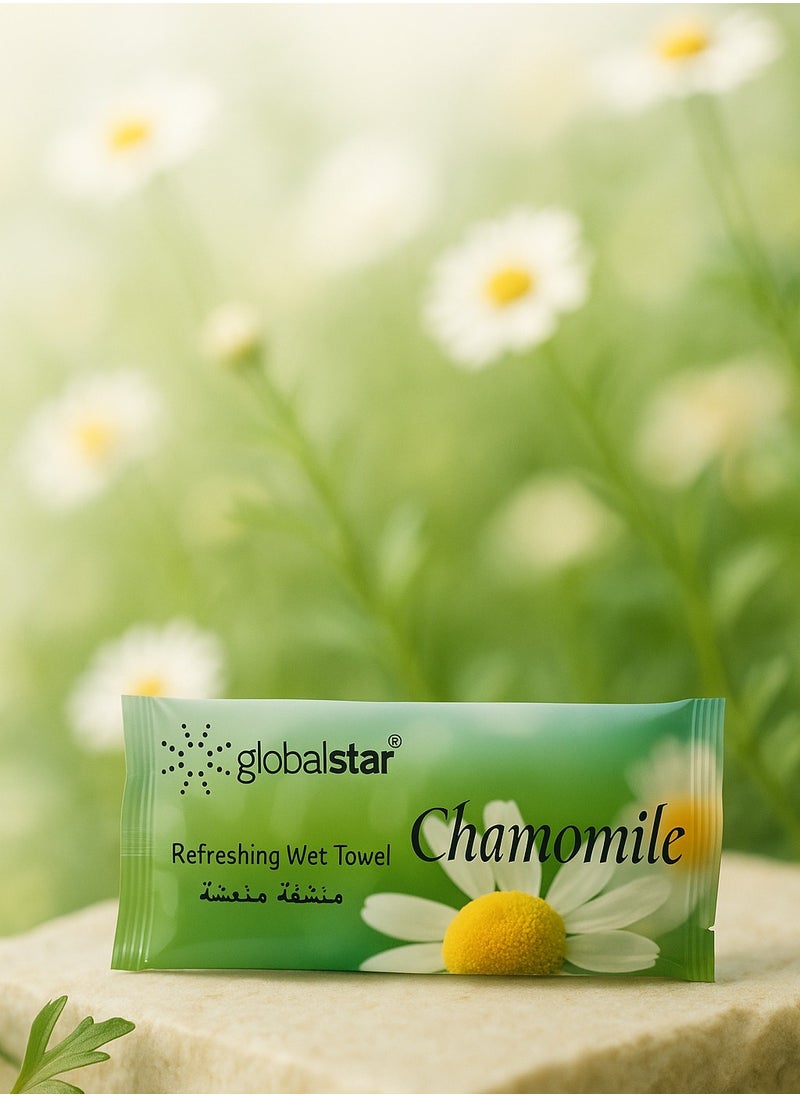 globalstar Globalstar Chamomile Refreshing Wet Towels – Fresh Scented Cotton Towels for Daily Hygiene – Available in 20, 40, and 60 pcs  - Image 2