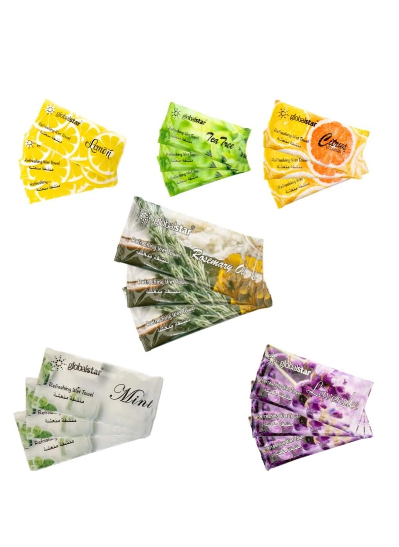globalstar Globalstar Chamomile Refreshing Wet Towels – Fresh Scented Cotton Towels for Daily Hygiene – Available in 20, 40, and 60 pcs  - Image 3