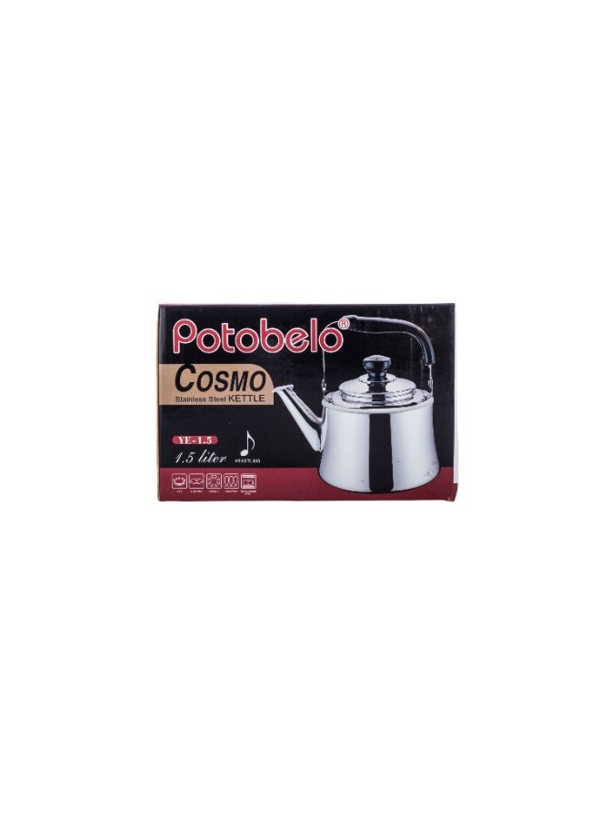 Potobelo ✨ Potobelo COSMO 1.5L Stainless Steel Kettle with Alarm – Practical Design and Elegant Shine ☕ - Image 4