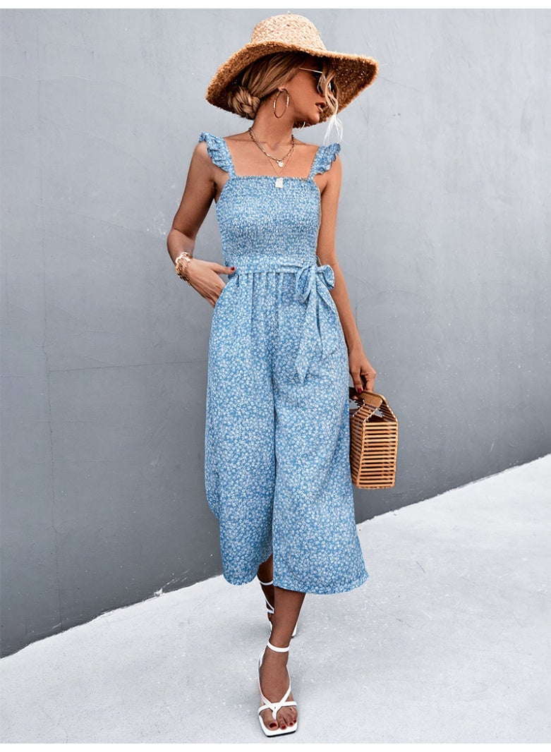 فرايديين لطيف علاقي نحيف زهري مكشكش ضمادة  ازرق - Image 1