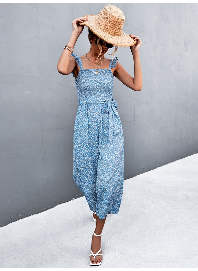 فرايديين لطيف علاقي نحيف زهري مكشكش ضمادة  ازرق - Image 4