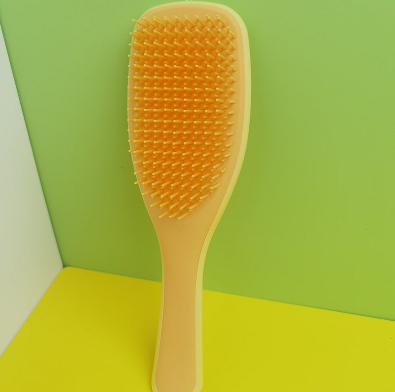 Loquat Shake Tone Same small size Long Handle Princess Comb British Princess TT Airbag Princess Comb Curly Hair Massage Princess Comb Orange yellow large size