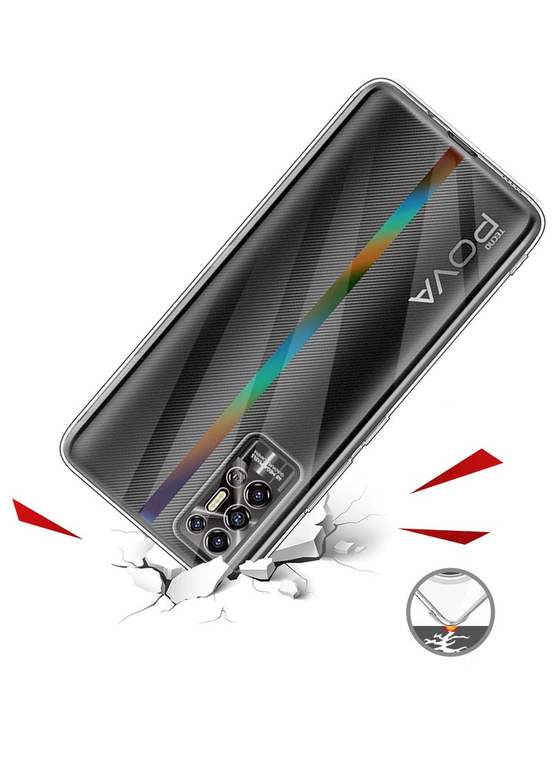Wtech TPU Soft Corner Case Cover For Tecno Pova 2 4G Clear - Image 3