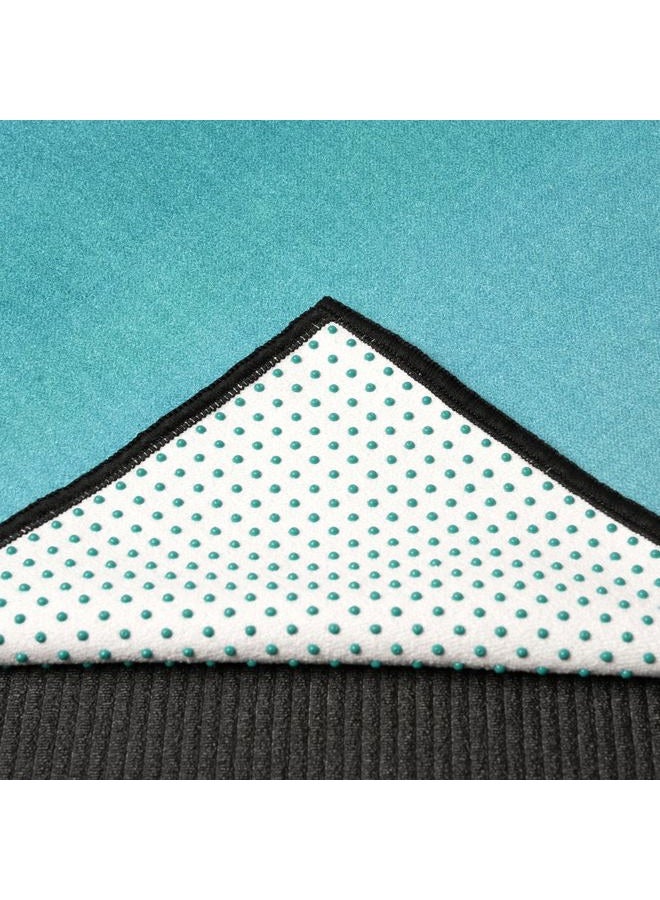 Eunzel Hot Yoga Towel, Non Slip Yoga Mat Towel Sweat Absorbent Printed Yoga Towel with Grip Dots for Hot Yoga, Pilates and Workout 72"x 24", Teal Flow - Image 5