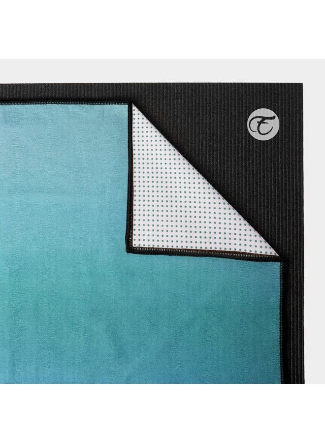 Eunzel Hot Yoga Towel, Non Slip Yoga Mat Towel Sweat Absorbent Printed Yoga Towel with Grip Dots for Hot Yoga, Pilates and Workout 72"x 24", Teal Flow - Image 4
