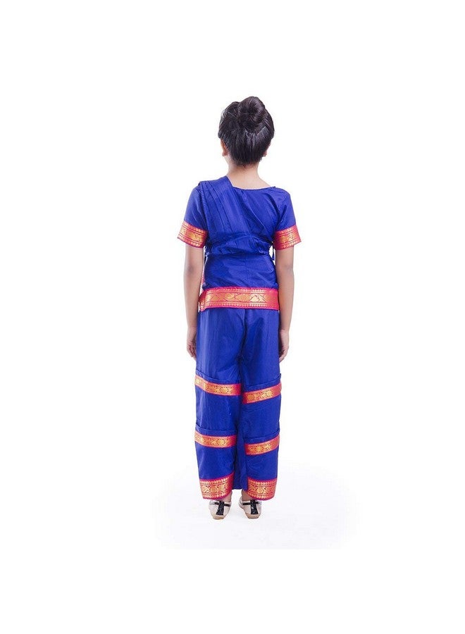 FancyDressWale Polyester Bharatnatyam Dance Dress (8-10 Yrs Blue) - Image 3