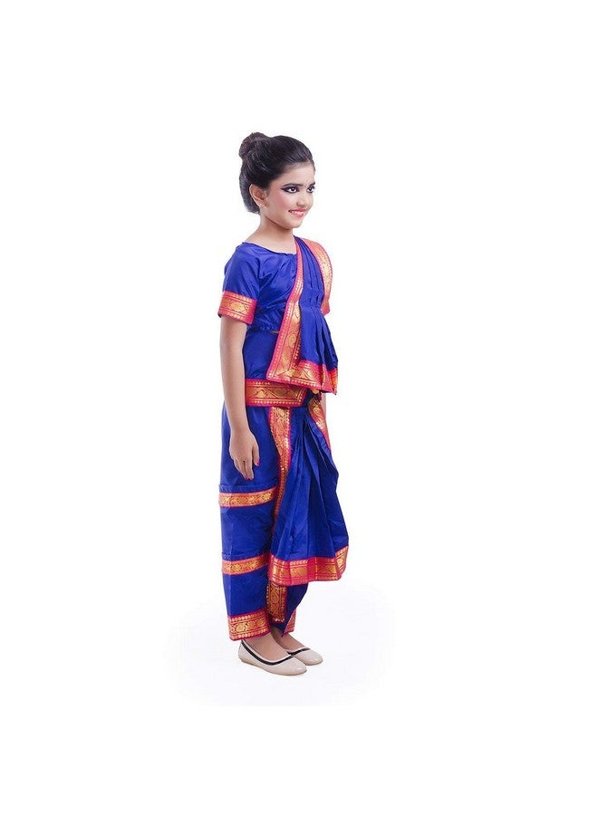 FancyDressWale Polyester Bharatnatyam Dance Dress (8-10 Yrs Blue) - Image 4